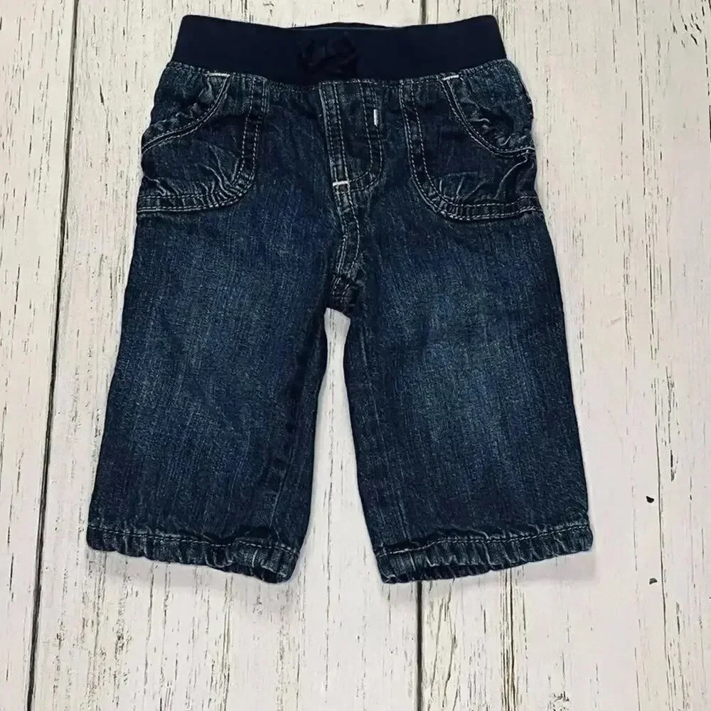 OLD NAVY  baby girl outfit- long sleeve striped bodysuit & jeans size 3-6 months